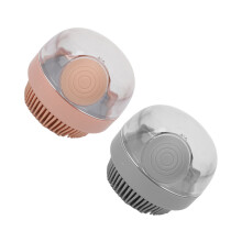 2 Stück Rundes Silikon-Badkörperbürste - Grau & Pink, Tiefenreinigung