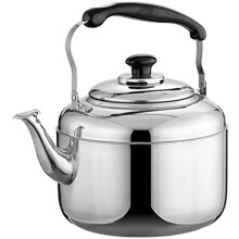 Stainless Steel Camping Whistling Teapot Large Capacity For Stovetop Kettle Polished Finish