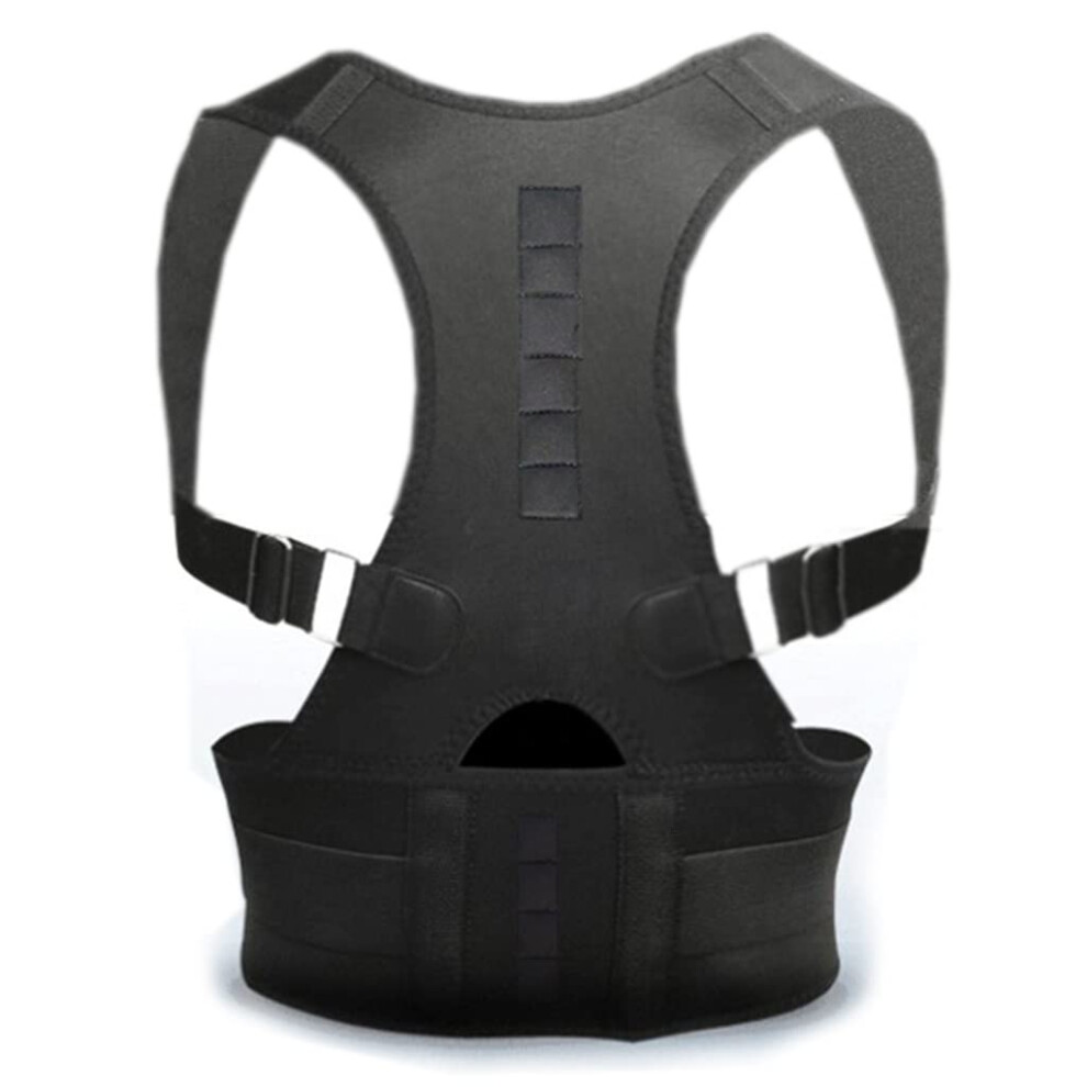 Black Orthopedic Corrector Back Support Unisex Shoulder Corset Back Brace Posture Correction Belt Xl