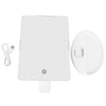 LED-make-upspiegel met hoge resolutie, vergrootglas, oplaadbare batterij en instelbare helderheid, milieuvriendelijk ontwerp voor beauty-liefhebbers.