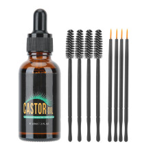 Aceite de ricino orgánico para el crecimiento de pestañas y cejas, acondicionador capilar prensado en frío rico en ácidos grasos, humectante para