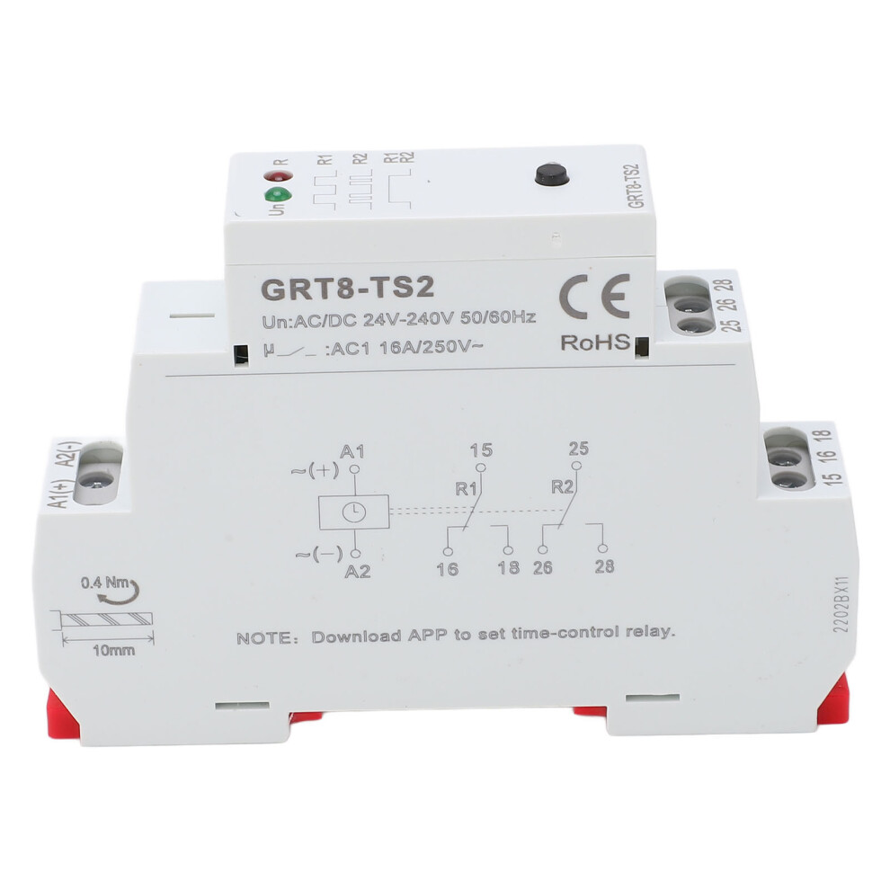 Time Relay Abs Case 24Â240V Ac/Dc Led Indicator 8 On/Off Settings 7641374660044