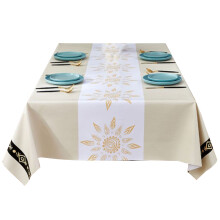 Versatile Occasion Tablecloth For Rectangle Dining Table, Eco-Friendly Dyes Tablecloth Wipeable Plastic, Waterproof Oil Resistant PVC Cover Light