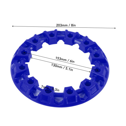 Cache-moyeu universel pour roue ATV de 7 pouces bleu ABS 4 pièces 1