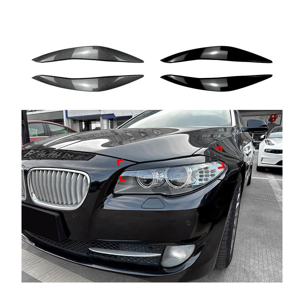 Gloss Headlight Eyebrow Trim Covers For Bmw 5 Series F10 F11 20112014 Sport Style Black 9199774459419