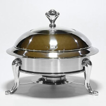 Chafing Dish Buffet Set Round Durable Buffet Warmer Stainless Steel Liner Gold Silver For Kitchen Buffet