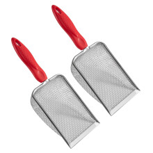 Pelle de sol de jardinage en acier inoxydable, avec-Rouge