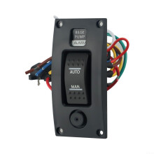 Bilge Pump Switch Panel with Alarm, Automatic ONOFFON Control, IP66 Waterproof for Boats