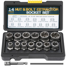 Nut & Bolt Grip Extractor Socket Set 15Piece, Impact Bolt Nut Remover, Nut Removal Tool, Bolt Extractor Tool