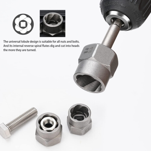 Nut & Bolt Grip Extractor Socket Set 15Piece, Impact Bolt Nut Remover, Nut Removal Tool, Bolt Extractor Tool 2