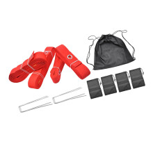 Outdoor Volleyball Boundaries Line With Ground Nails Courts Webbing Marker For Sand And Grass Backyard Red