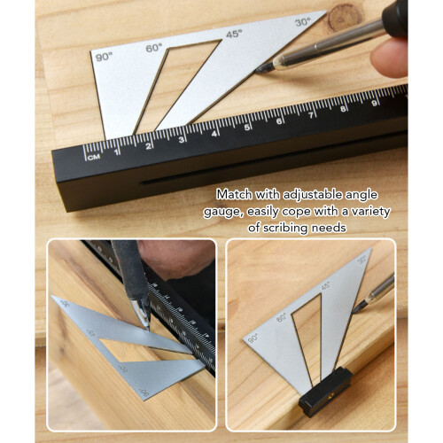 Aluminum Dovetail Marking Gauge Set with Multi-Spec Templates 2