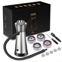 Cocktail Smoke Machine Handheld Infuser Kit For Cocktails With Hose Brush Screwdriver 5 Filters 1 Box 4 Silver Chips