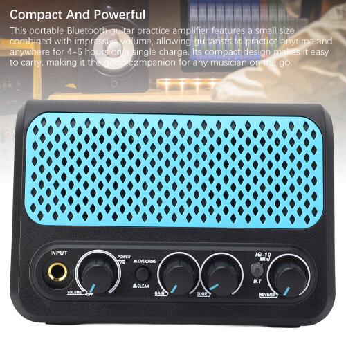 Small Electric Guitar Amp: Bluetooth Double Channels Headphone Out 2