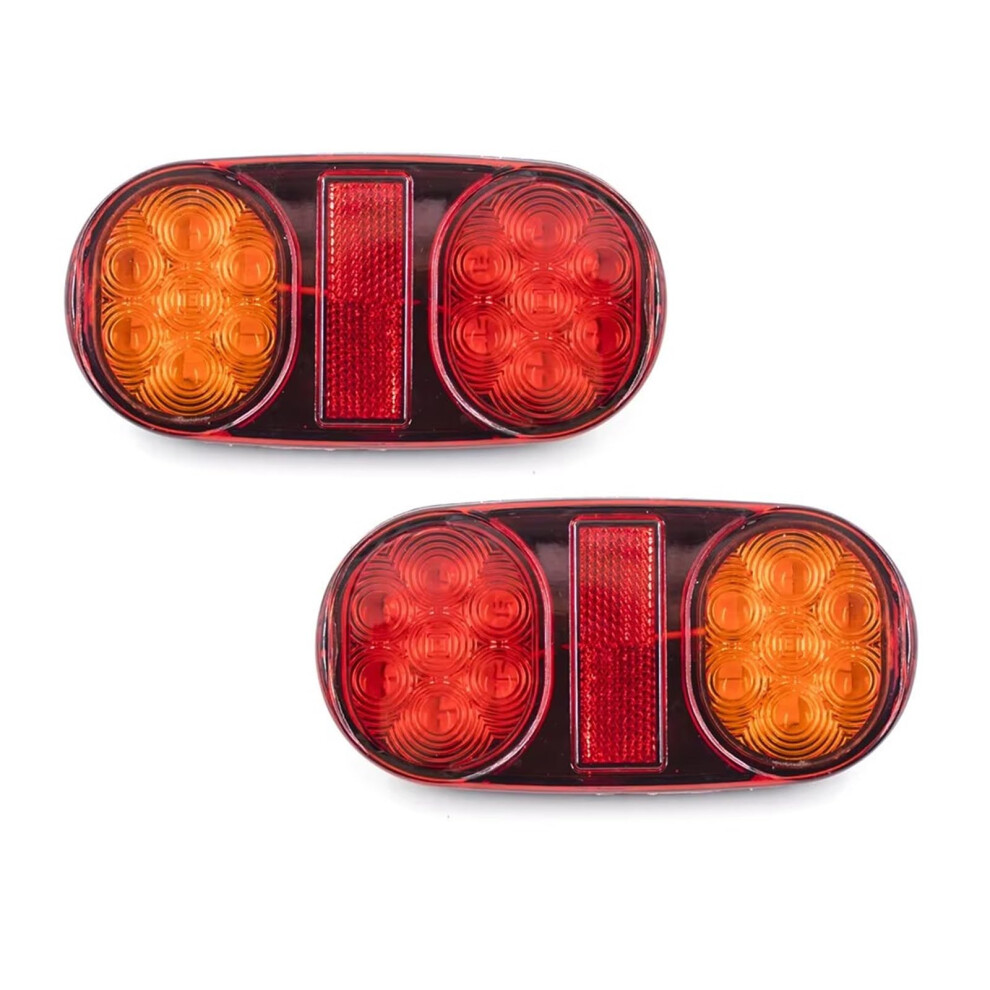Led Trailer Tail Lights 2Pcs 12V 24V Waterproof Rear Lamps For Truck Vans Boat Atv Caravans 9187378752364