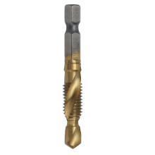 Titan-Kombinationsbohrer, 3-in-1-Bedienung, Spiralnut aus Schnellarbeitsstahl, Schnellwechsel-Sechskantschaft, SAE-Gewindegrößen