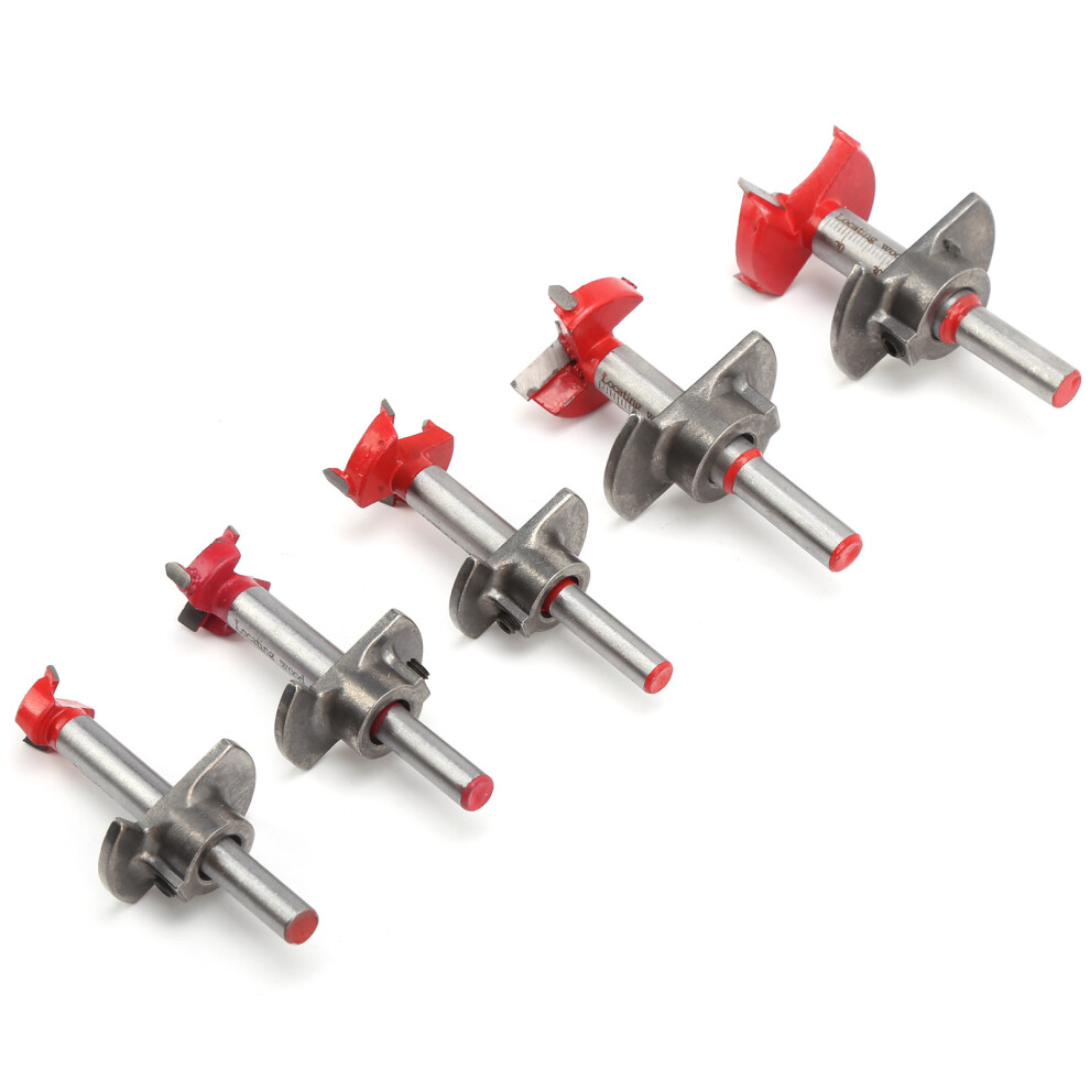 5Pcs Alloy Steel Hinge Hole Cutter Set, 15-35Mm, For Woodworking 6911378268319