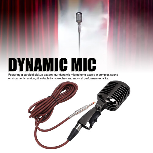 Retro Gunmetal Grey Dynamic Microphone, Cardioid, Adjustable Angle 2