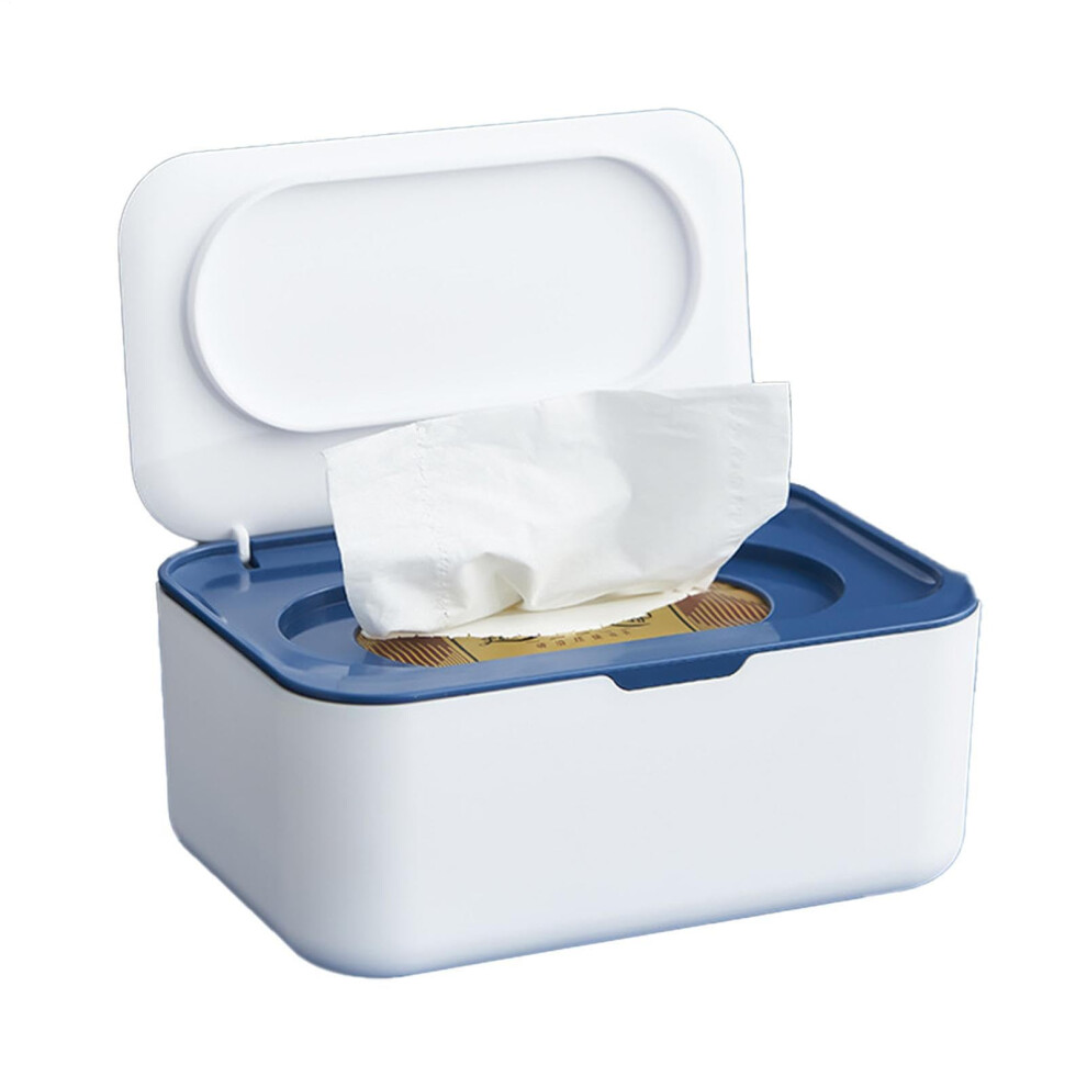 Wet Wipes Box OneHanded Dispenser Refillable For Baby And Adults 19 x 13.5 x 7.5 Cm Blue Keeps Wipes Fresh