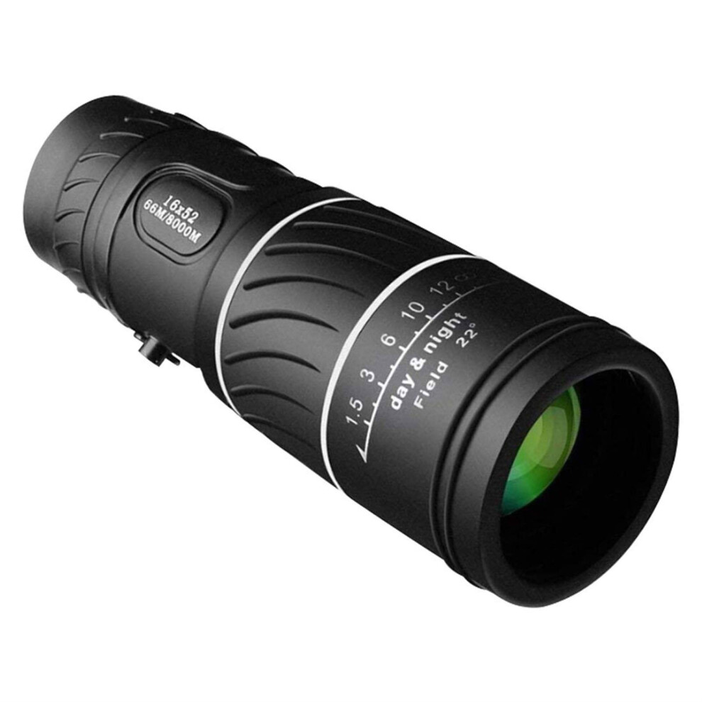 Portable Monocular Telescope 16X52 Magnification, Film Optical Coating, Long Range Zoom, Bird Watching Green/Black 9199774883337