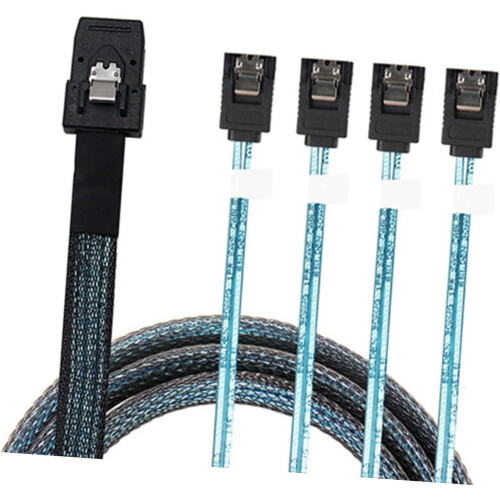 0.5m Mini Data Cable Mesh Thin Flat Connectors And Latch Black 50x2x2 Cm 1