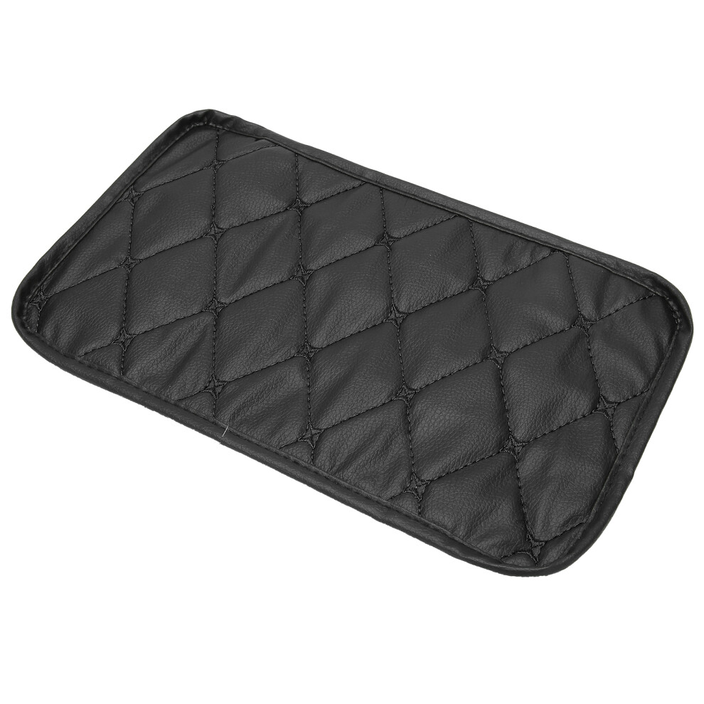 Car Armrest Box Mat Waterproof Pu Leather Cover Dustproof Storage Line Black 8141378271776