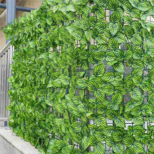 10 Unidades de Valla de Plantas Artificiales, Paneles de Valla de Hojas Verdes, Pantalla de Valla de Privacidad para Decoración del Jardín del Hogar