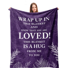 Gifts for Women 60x50 Inch Cozy Soft Throw Blanket Purple Love Hug Blanket Inspirational Spiritual Gift Get Well Gift