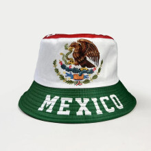 (Green) 2026 Mexican Flag Printed Double-Sided Fisherman Hats Male Female Fans Cheering And Fighting Hats Summer Beach Sun Hats Fan Gifts