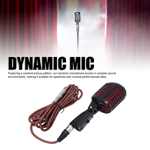 Retro Cardioid Dynamic Microphone for Stage & KTV - Black 2