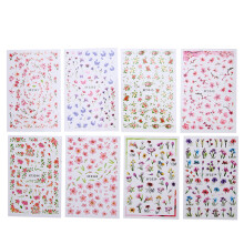 Manucure papillon et fleurs, charme printanier avec fleurs holographiques pour femmes, stickers 3D auto-adhésifs, autocollants pour ongles non