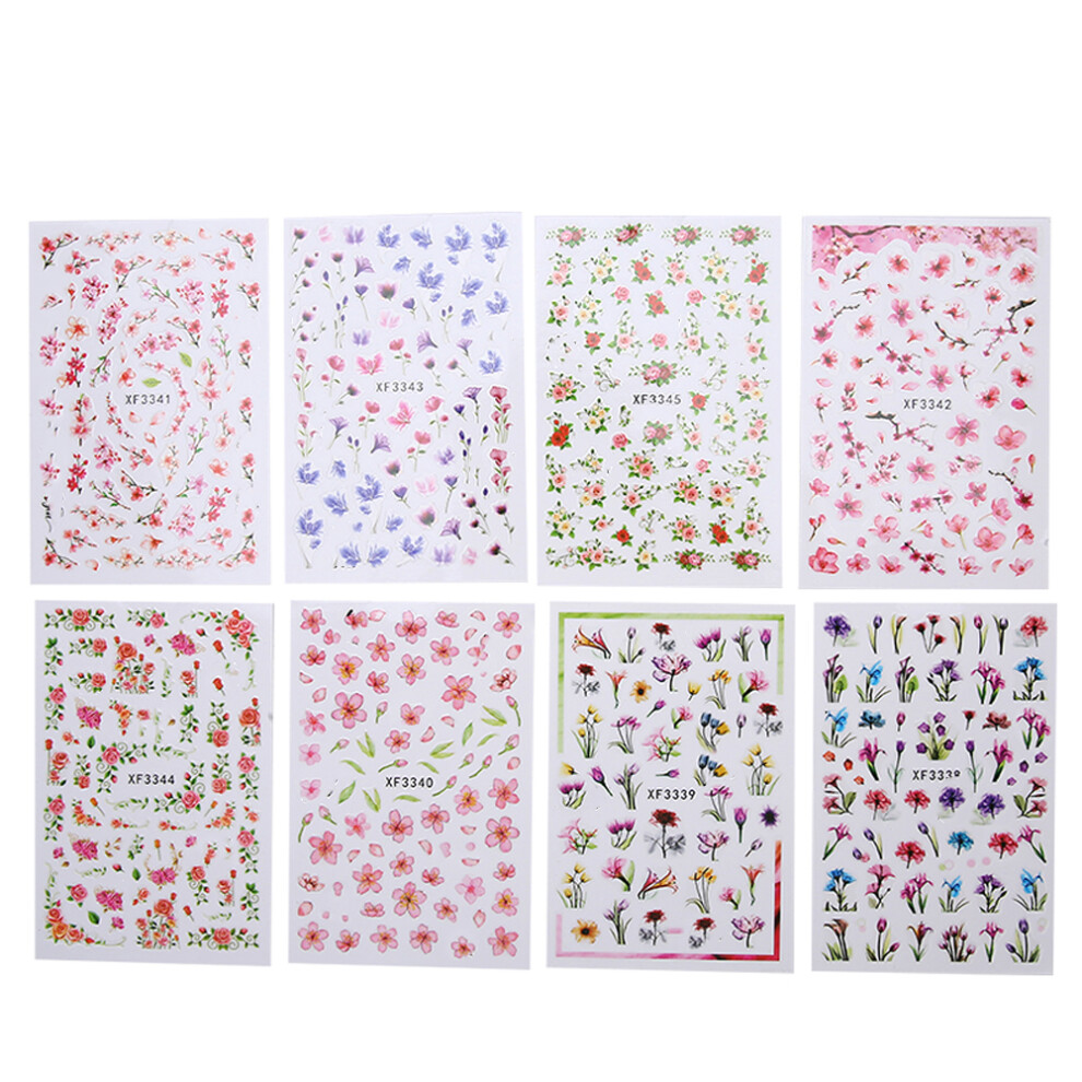 Butterfly Flower Nail Design, Springtime Charm With Holographic Flowers For Women, 3D Nail Decals Self-Adhesive Design, Non-Toxic Nail Art Stickers