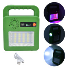 Gineadóir Gréine Inaistrithe le haghaidh Úsáide Allamuigh, Cumhacht Cúltaca Éigeandála le Raidió Bluetooth Solas faoi stiúir agus Mp3Player
