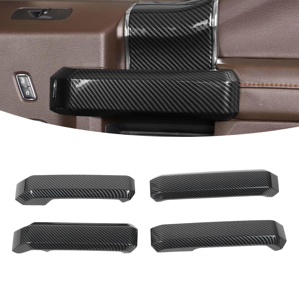 4Pcs Carbon Fiber Inner Door Handle Cover Trim Scratch Protection Abs Adhesive 4181378283304