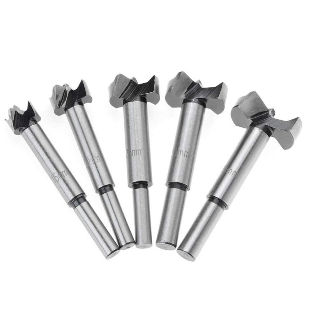 Drill Bit Set 5Piece, 15Mm35mm Range, Woodworking Bits For Hinge Boring And Drilling, Rotary Tool Compatible 9199774463416