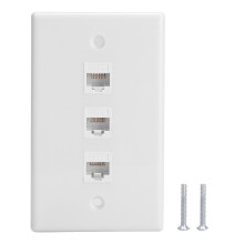 Plaque murale Keystone, compatibilité polyvalente avec Ethernet Cat6, solution de gestion des câbles pour hôtels, maisons et bureaux.
