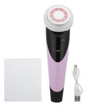 Ansigtshudplejeledsager, LED-fotonterapi og vibrerende ansigtsmassager til hudforyngelse og anti-aging, lyserød til Halloween-fester til daglig brug