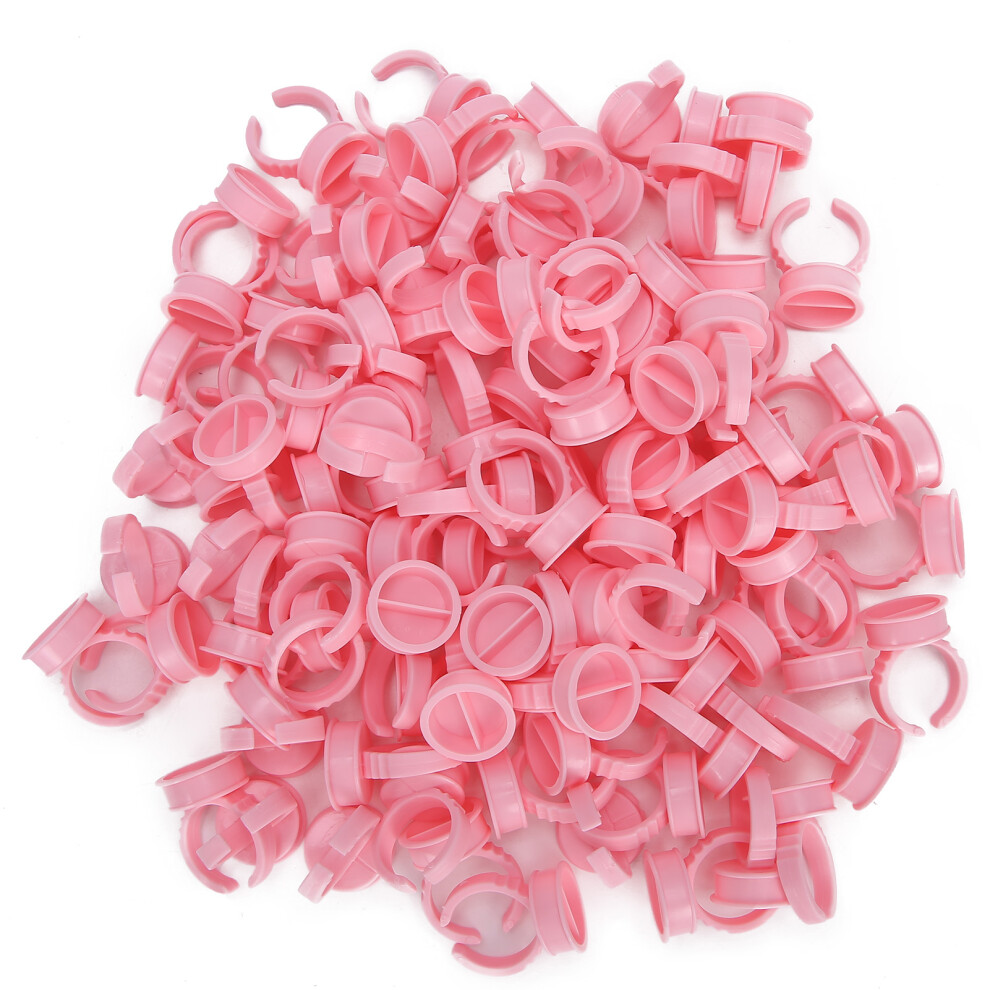Eyelash Extension Glue Rings With Adjustable Size, Durable Plastic Disposable Adhesive Holders Easy To Use Non Toxic For Salon And Home Makeup