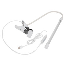 Klemmbare Spotlampe mit einstellbarer Farbtemperatur, robuste Leselampe, USB-betrieben, flexibler Schwanenhals, Augenschutz, dimmbares Licht für