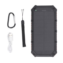 Multifunktionell solladdare för utomhusbruk för iPhone-surfplatta, solladdare med dubbla USB-portar, 20000 MHz batteribackup och