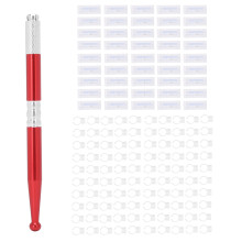 Artisan's Choice: Manual Ombre Brows Pen for Permanent Makeup, featuring Trial Needles, Paste Pigment Compatibility, and Universal Blade Head, Silver