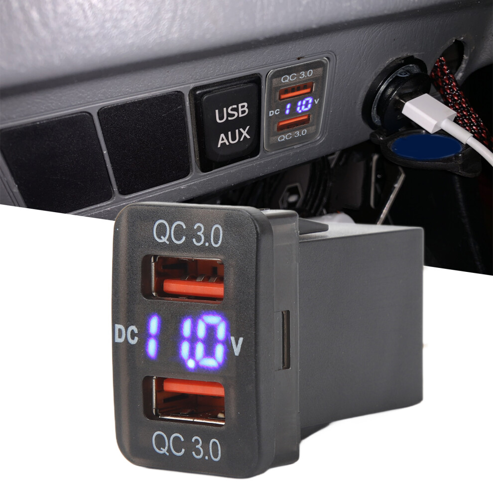 Dual Usb Fast Charger Socket For Fj Cruiser, Hilux, Tacoma, 1.3X0.88 Inch 7671378288081