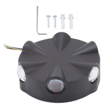 Vattentät aluminium vägglampa för utomhusbruk, LED-vägglampa, svart, modern belysningsarmatur, roterbar ljusstråle, hållbar,