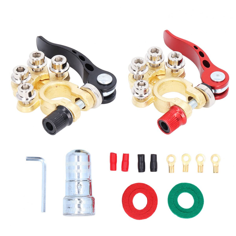 Quick Release Battery Terminal Connectors, 4 Way Disconnect Terminals For Cars Trucks And More Positive And Negative Labeled Corrosion Resistant 9340258704284