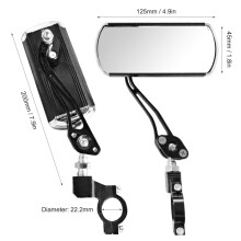 Bike Rear View Mirror 2 Pack Adjustable Rotate Wide Angle Aluminum