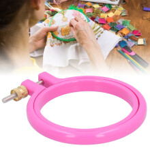 Colorful 3in Cross Stitch Circle with Screw for Tight Fabric Fit