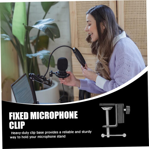 Alloy Microphone Stand  Table Clamp Mount For Live Streaming, Recording, Podcasting  ScratchResistant, Home Studio 1