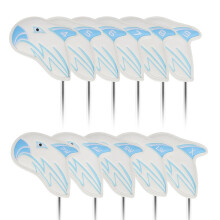 Golf Club Cover Set Leather Head Covers With Number Tags Waterproof For Irons Drivers Hybrids Woods Blue
