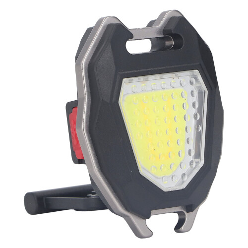 Lanterna de trabalho compacta e recarregável em formato de chaveiro, mini lanterna LED COB com base magnética resistente e múltiplos modos de 2