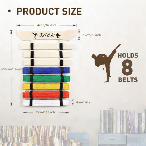 Karate Belt Holder Display Stand Wooden Multiple Layer Designs 2